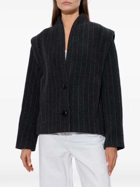 ISABEL MARANT Padded pinstripe coat - Grey