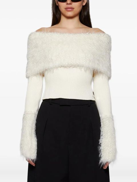 Jean Paul Gaultier ribbed hairy-detail sweater - Neutrals