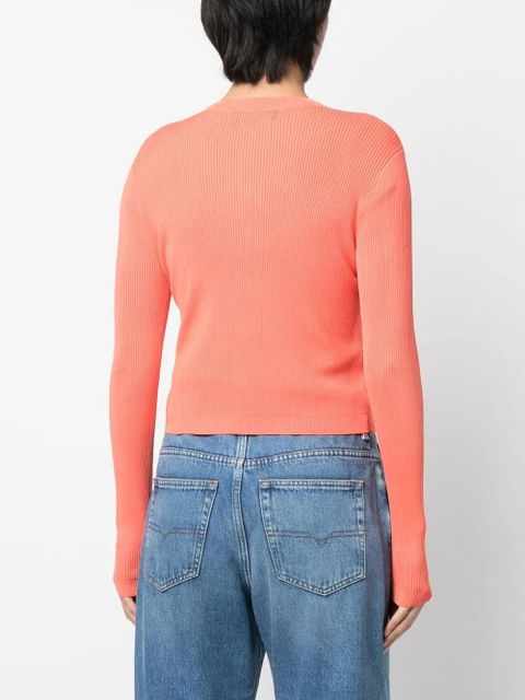 Lauren Ralph Lauren button-up rib-knit cardigan - Orange