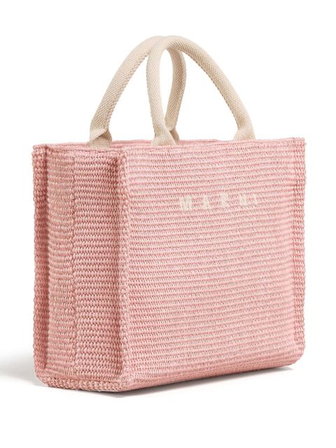 Marni small raffia tote bag - Pink
