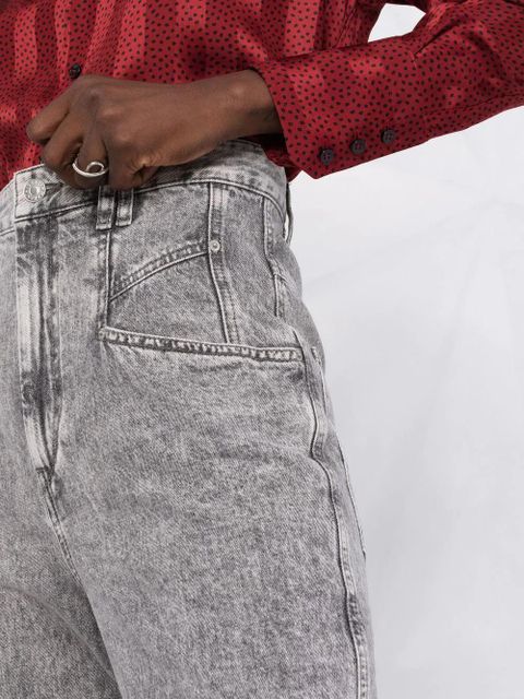 Isabel Marant high-rise acid-wash jeans - Grey