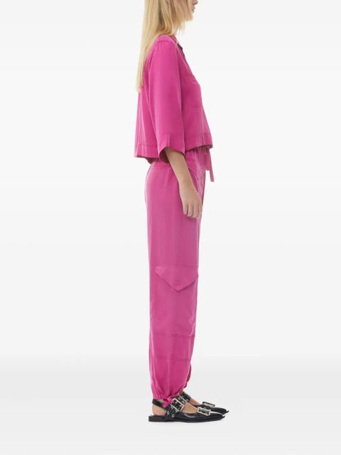 GANNI drawstring cargo trousers - Pink