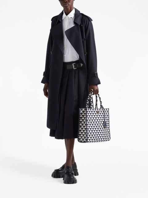 Prada large Symbole embroidered tote bag - Blue