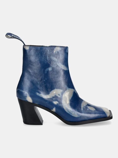 Camper botki skórzane Karole damskie kolor granatowy na słupku K400831-002