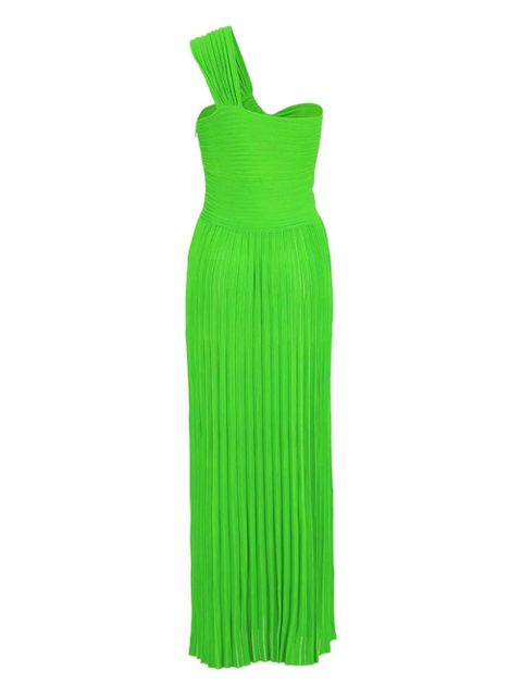 Gabriela Hearst one-shoulder pleated maxi dress - Green