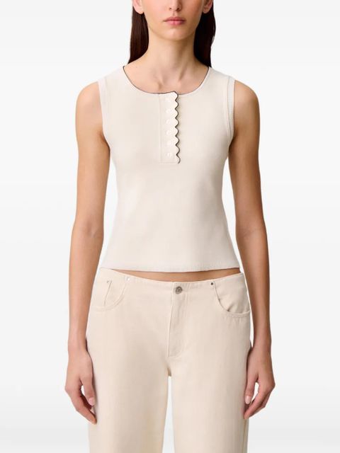 Claudie Pierlot scalloped-trim top - Neutrals