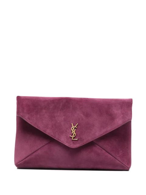 Saint Laurent logo-plaque clutch bag - Purple - zdjęcie produktu nr 1