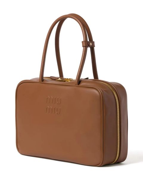 Miu Miu large Beau leather tote bag - Brown