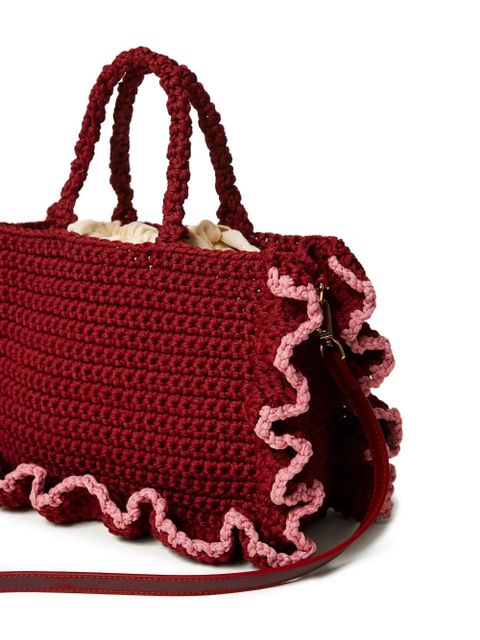 TWINSET ruffled-detail tote bag - Red