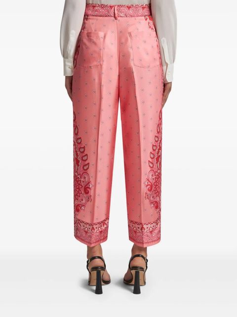 ETRO paisley-print silk trousers - Pink