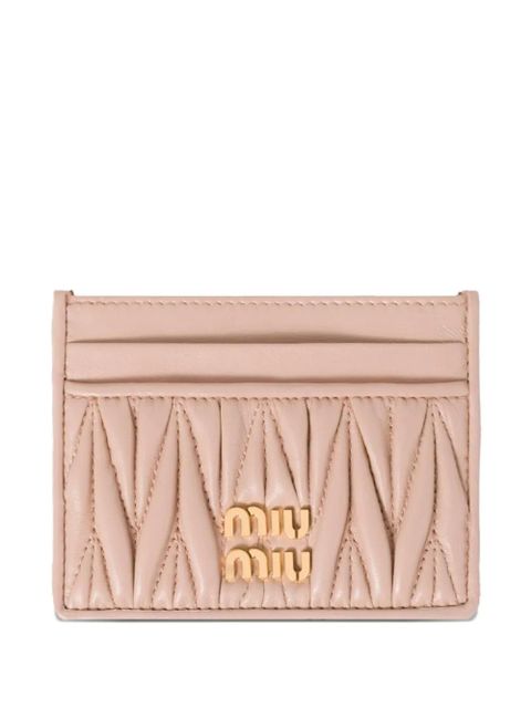 Miu Miu matelassé leather cardholder - Pink - zdjęcie produktu nr 1