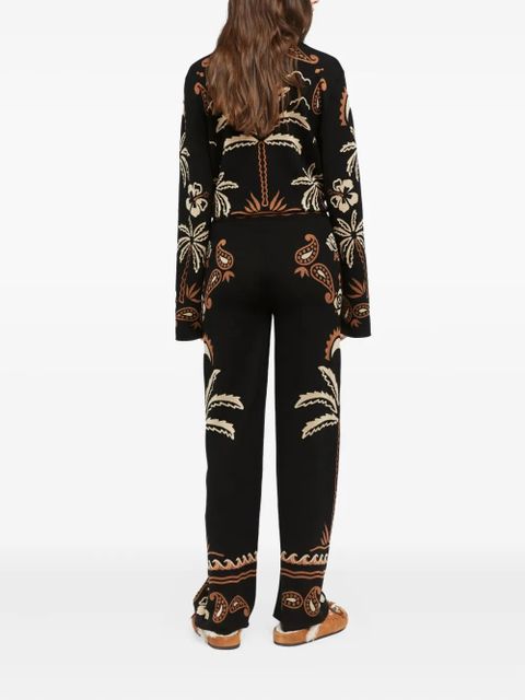 Alanui Glimpse Of Eden palm-tree paisley trousers - Brown