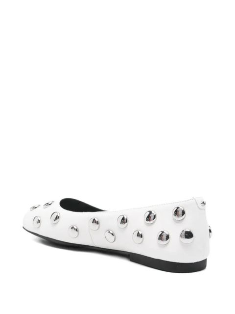 Michael Kors Matilda studded leather ballet flats - White