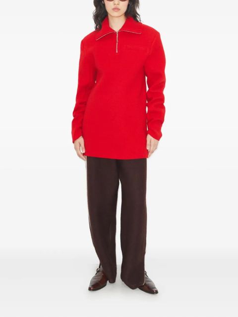 Tory Burch half-zip wool polo shirt - Red - zdjęcie produktu nr 2