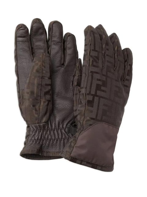 FENDI logo-pattern gloves - Brown - zdjęcie produktu nr 1
