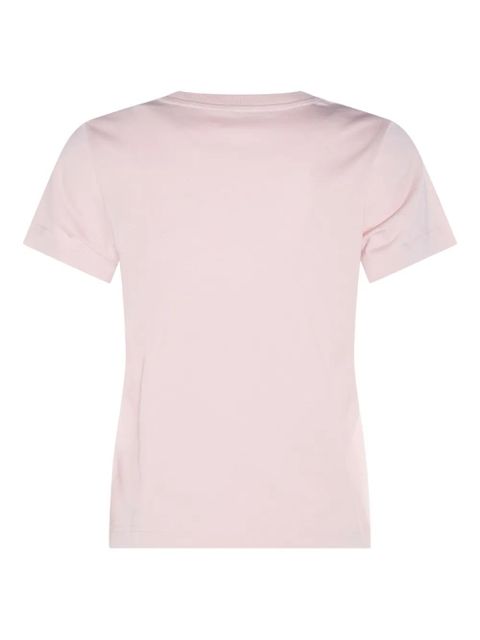 Moncler heart-embroidered logo T-shirt - Pink