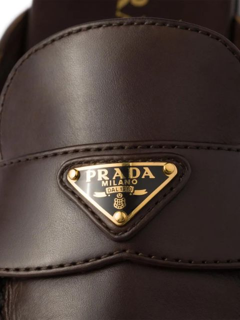 Prada leather slippers - Brown