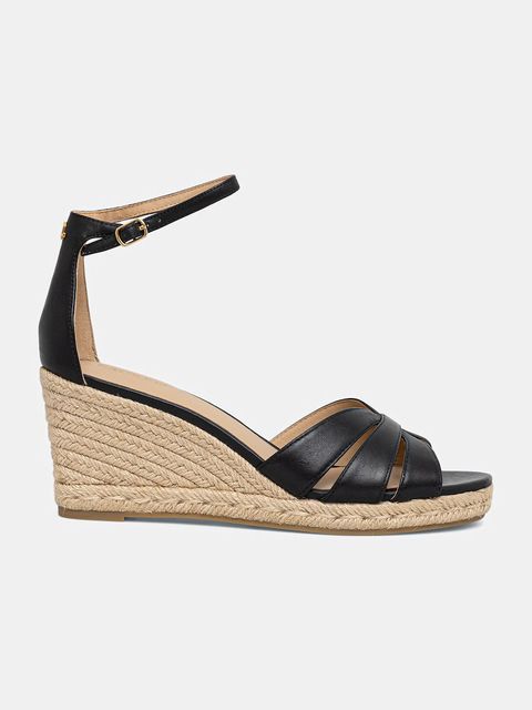 Lauren Ralph Lauren espadryle na koturnie damskie skórzane Nellie - zdjęcie produktu nr 1