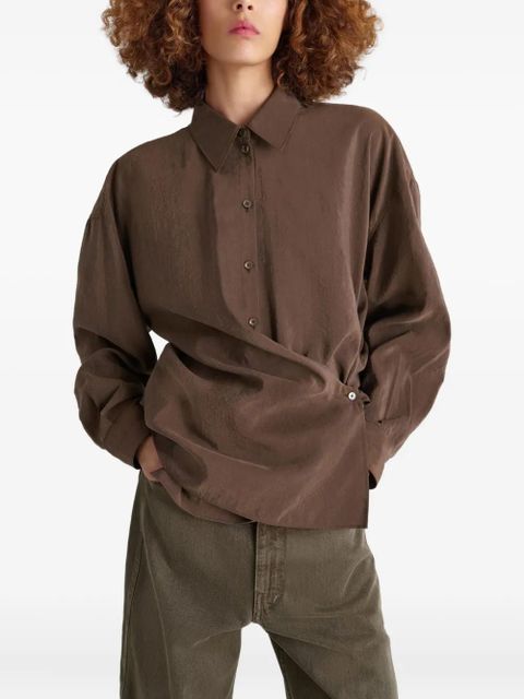 LEMAIRE twisted collared shirt - Brown