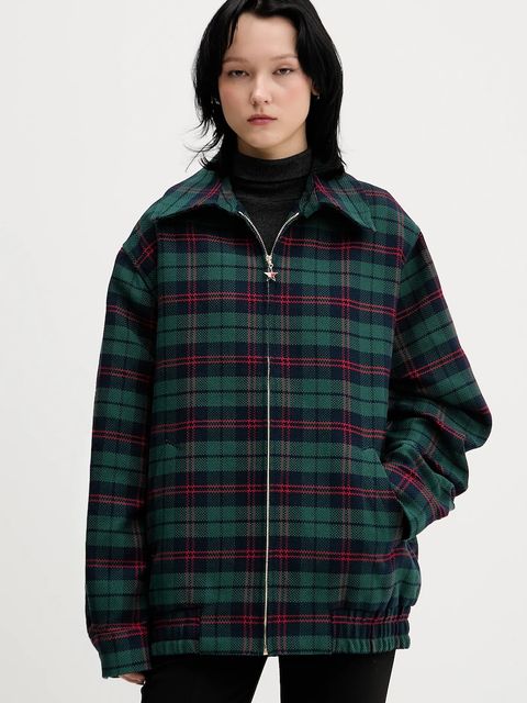 Tommy Jeans kurtka kolor zielony przejściowa oversize DN0DN00097 - zdjęcie produktu nr 1