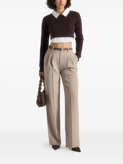 Manière De Voir Flavie detachable-collar cropped top - Brown - zdjęcie produktu nr 2