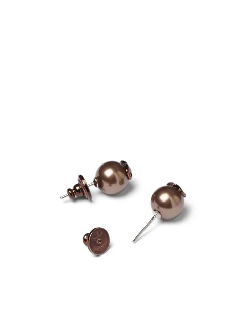 Valentino Garavani VLogo Signature stud earrings - Brown