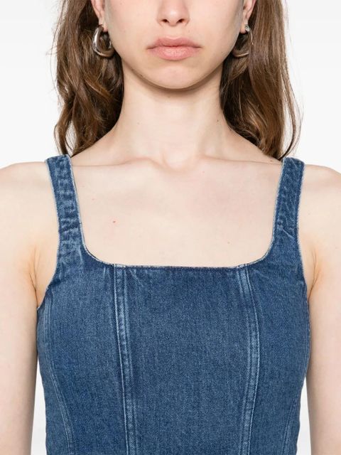 Maje babydoll denim maxi dress - Blue