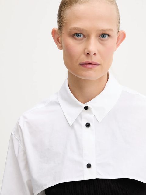 Karl Lagerfeld Jeans koszula damskie kolor czarny regular z kołnierzykiem klasycznym A3W11006