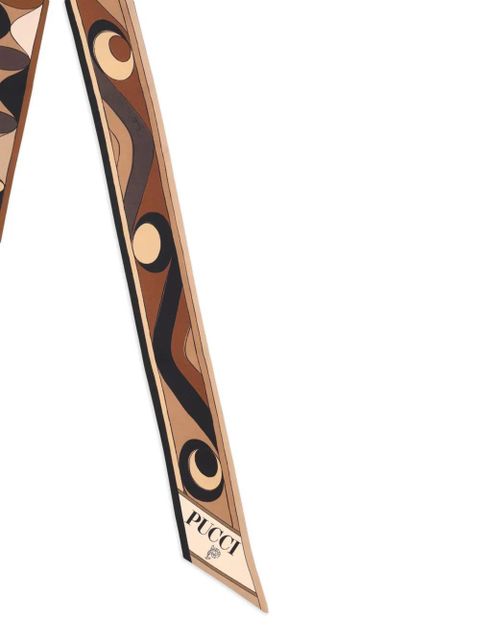 PUCCI Manuba and Moirè print silk scarf - Neutrals