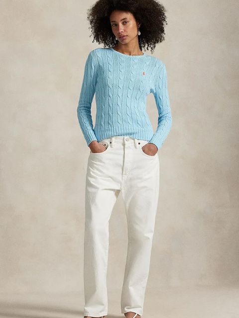 Polo Ralph Lauren sweter bawełniany damski kolor niebieski 211971869