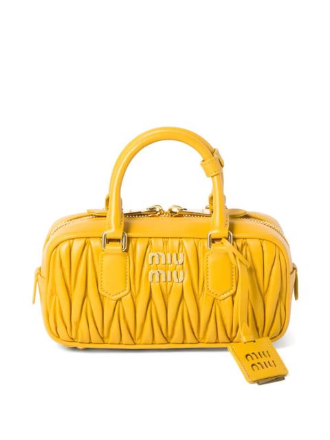 Miu Miu Arcadie matelassé leather bag - Yellow - zdjęcie produktu nr 1