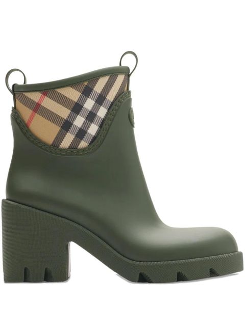 Burberry checked heeled rain boots - Green - zdjęcie produktu nr 1