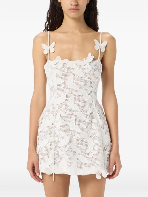 Blumarine butterfly-appliqué mini dress - White