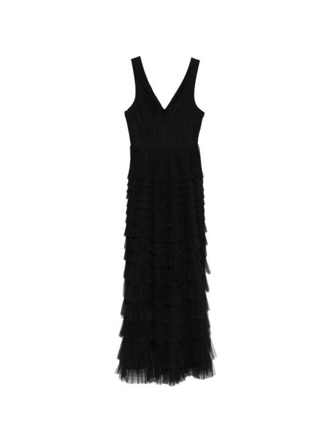 TWINSET ruffled V-neck dress - Black - zdjęcie produktu nr 1
