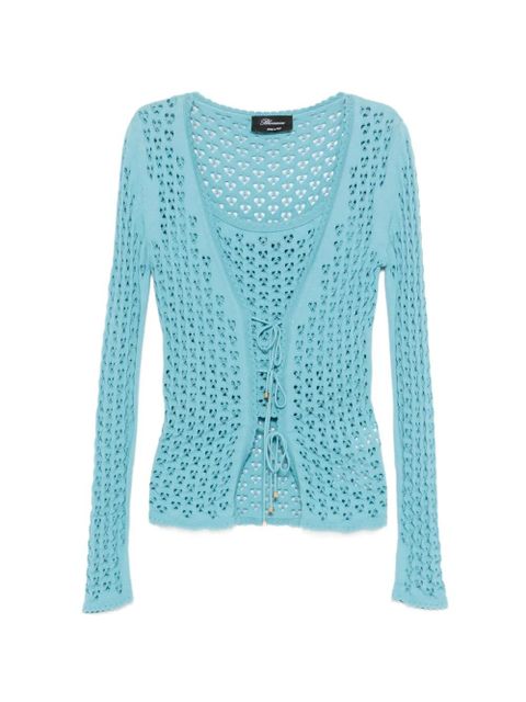 Blumarine lace-up twinset knitwear - Blue - zdjęcie produktu nr 1