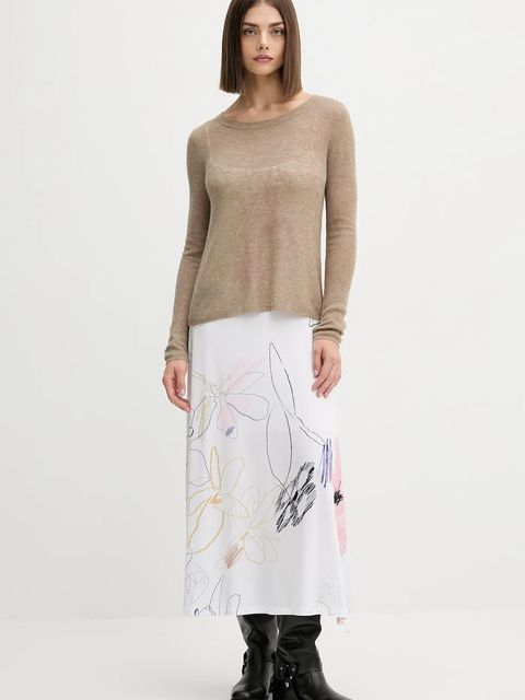 Desigual sukienka KALA kolor zielony midi rozkloszowana 25WWVK25 - zdjęcie produktu nr 1