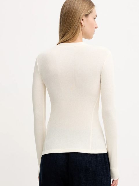 MAX&Co. longsleeve z dodatkiem wełny kolor beżowy 2526946014200