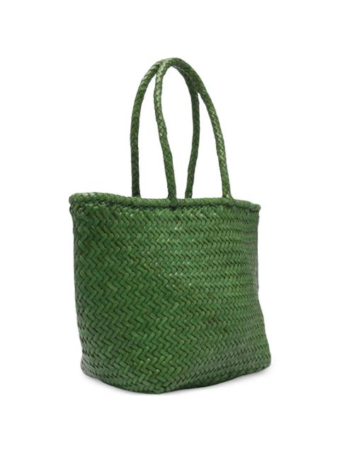 DRAGON DIFFUSION small Grace Basket woven-design tote bag - Green