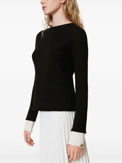TWINSET Oval T contrasting jumper - Black