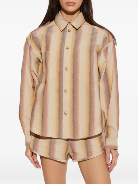 ISABEL MARANT striped pocketed shirt - Neutrals