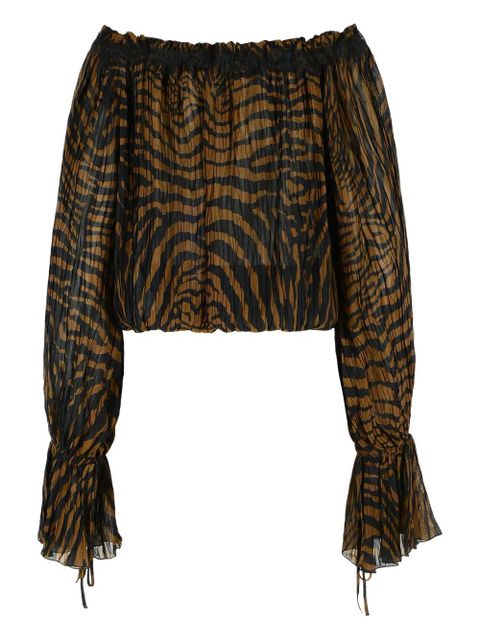 Blumarine zebra-pattern blouse - Brown - zdjęcie produktu nr 2