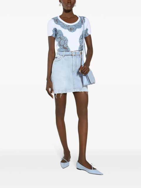 Dolce & Gabbana logo-plaque denim skirt - Blue - zdjęcie produktu nr 2