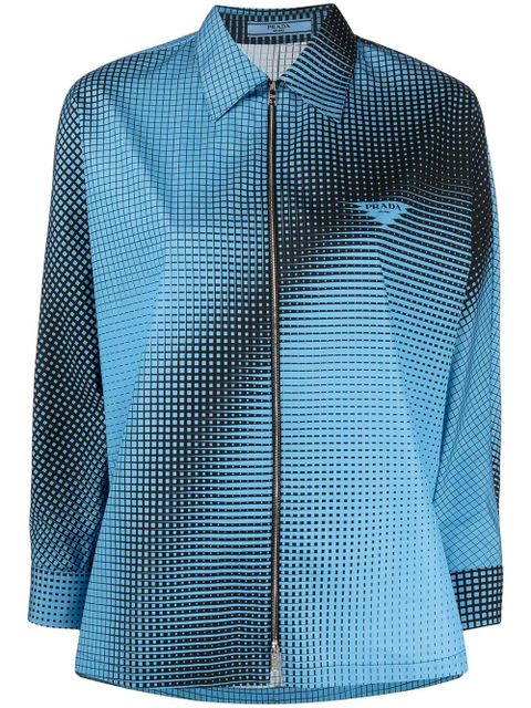 Prada digital-print logo shirt - Blue - zdjęcie produktu nr 1