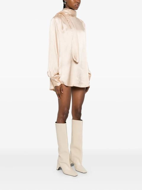 SOLOTRE satin-finish shirt - Neutrals