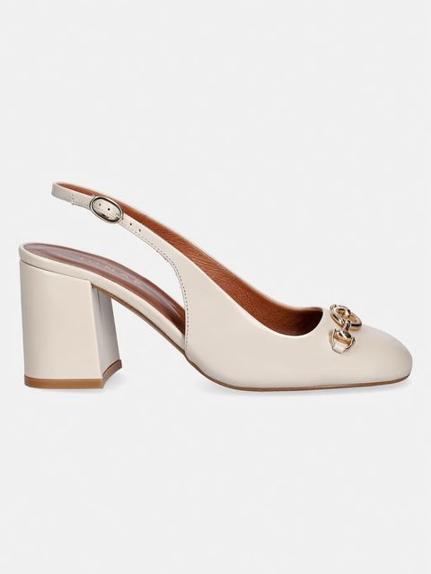 Jonak czółenka skórzane DECOUV CUIR VIEILLI Ecru - zdjęcie produktu nr 1