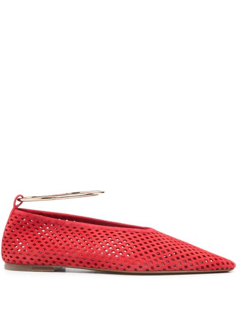 Jil Sander lattice ankle strap pumps - Red - zdjęcie produktu nr 1