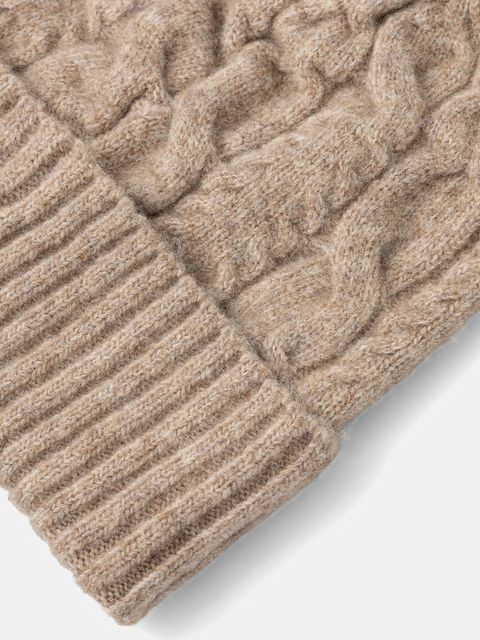 Levi's czapka z domieszką wełny kolor beżowy 004D4