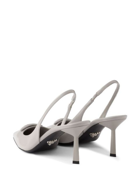 Prada 75mm triangle-logo pumps - Grey