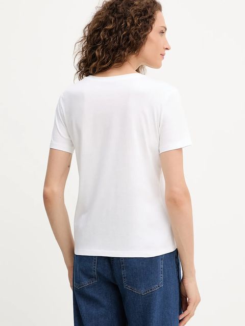 ERMANNO Firenze t-shirt bawełniany damski kolor biały 57TL012EE2R