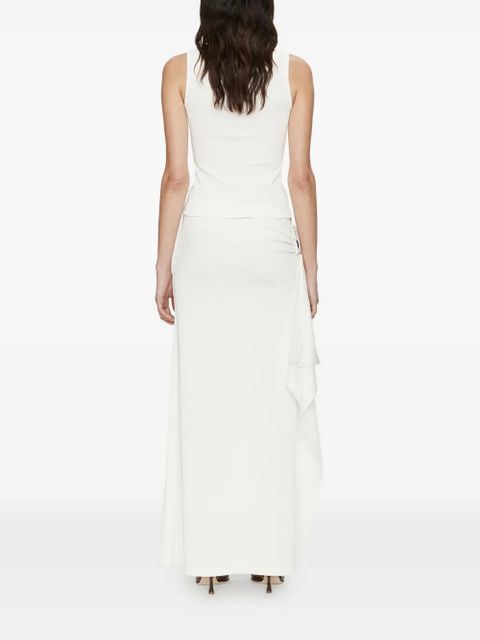 Christopher Esber Crystal Pendant Cascade asymmetric skirt - White